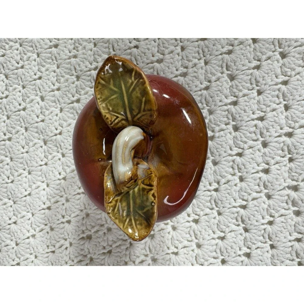 Vintage Ceramic Apple Kitchen Scrubbie Sponge or Soap Holder Scrubby glazed